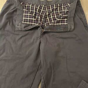 L.L. Bean Flannel Lined Pants Mens 38x29 Natural Fit Navy Blue Cotton Chino